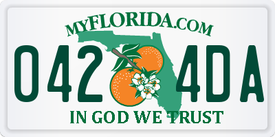 FL license plate 0424DA