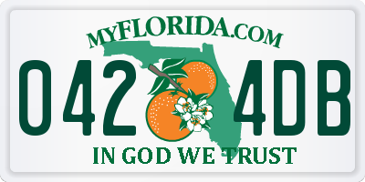 FL license plate 0424DB