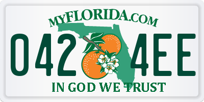 FL license plate 0424EE