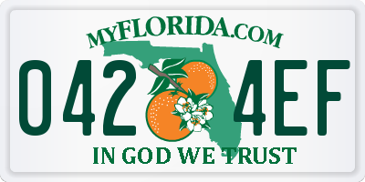 FL license plate 0424EF