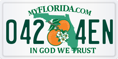 FL license plate 0424EN