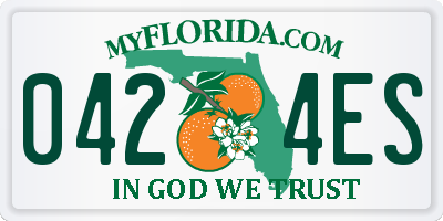 FL license plate 0424ES