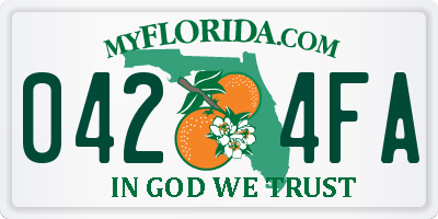 FL license plate 0424FA
