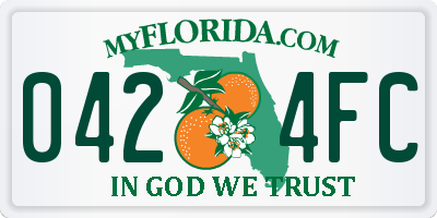 FL license plate 0424FC
