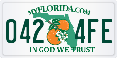 FL license plate 0424FE