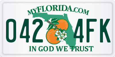 FL license plate 0424FK