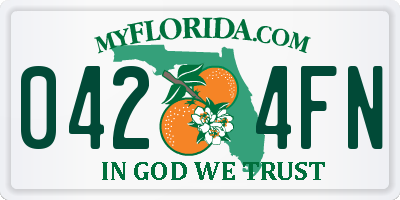 FL license plate 0424FN