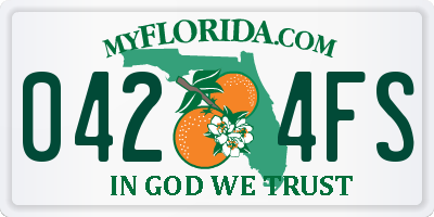 FL license plate 0424FS