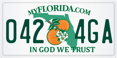 FL license plate 0424GA