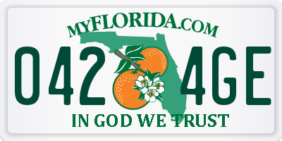 FL license plate 0424GE
