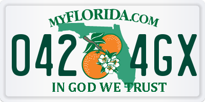 FL license plate 0424GX