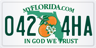 FL license plate 0424HA
