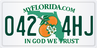 FL license plate 0424HJ