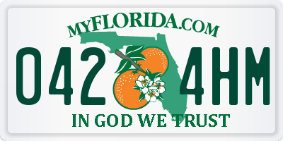 FL license plate 0424HM