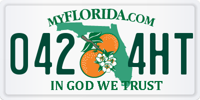 FL license plate 0424HT