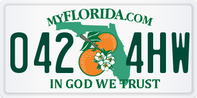 FL license plate 0424HW