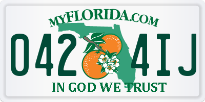 FL license plate 0424IJ