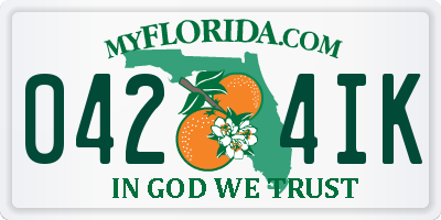 FL license plate 0424IK