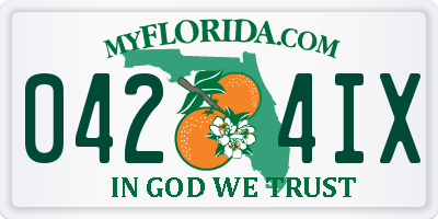 FL license plate 0424IX