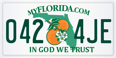 FL license plate 0424JE