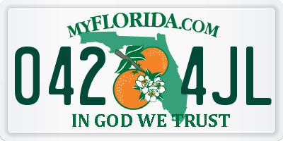 FL license plate 0424JL