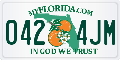 FL license plate 0424JM