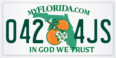 FL license plate 0424JS