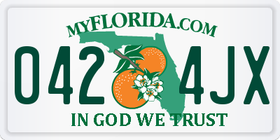 FL license plate 0424JX