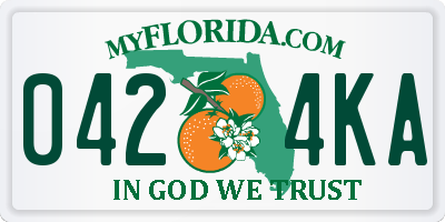 FL license plate 0424KA
