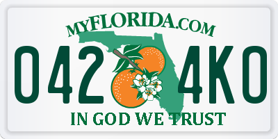 FL license plate 0424KO