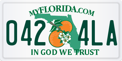 FL license plate 0424LA