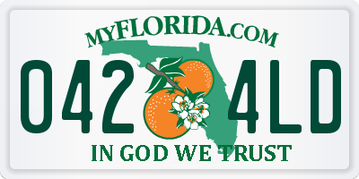 FL license plate 0424LD