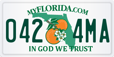FL license plate 0424MA