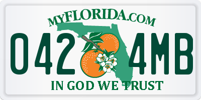 FL license plate 0424MB