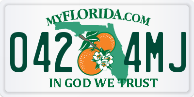 FL license plate 0424MJ