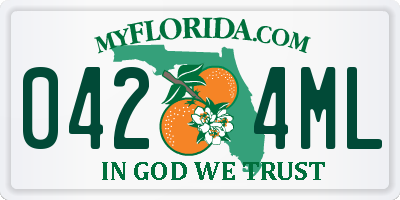 FL license plate 0424ML