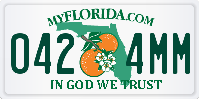 FL license plate 0424MM