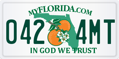 FL license plate 0424MT