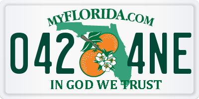 FL license plate 0424NE