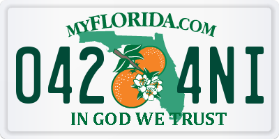 FL license plate 0424NI