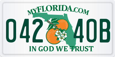 FL license plate 0424OB