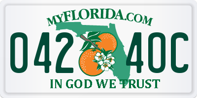 FL license plate 0424OC