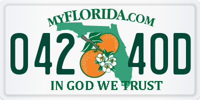FL license plate 0424OD
