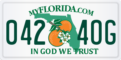 FL license plate 0424OG