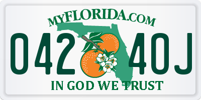 FL license plate 0424OJ