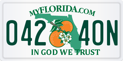 FL license plate 0424ON