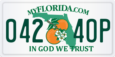 FL license plate 0424OP