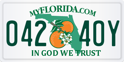 FL license plate 0424OY
