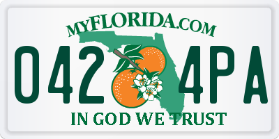 FL license plate 0424PA