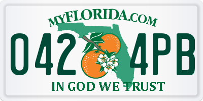 FL license plate 0424PB